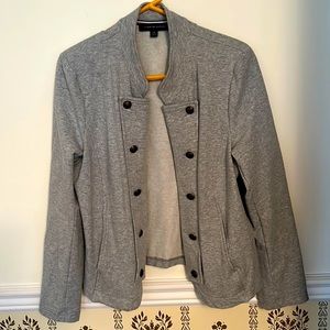 NWOT Tommy Hilfiger Military Band Jacket M Light Gray Open Front Pockets